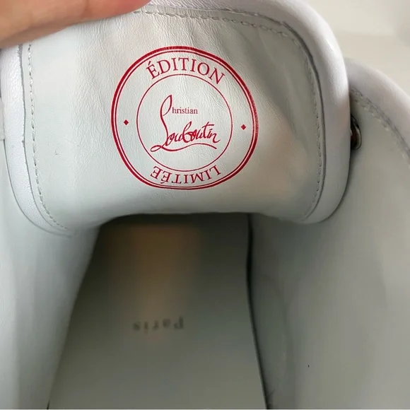 LIMITED EDITION Christian Louboutin High Top Sneaker Sz 41.5 Dolan Strass Trash - Picture 13 of 15